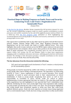 Cover Practical Steps to Making Progress on YPS Connecting Track 3 and Track 1 Negotiations
