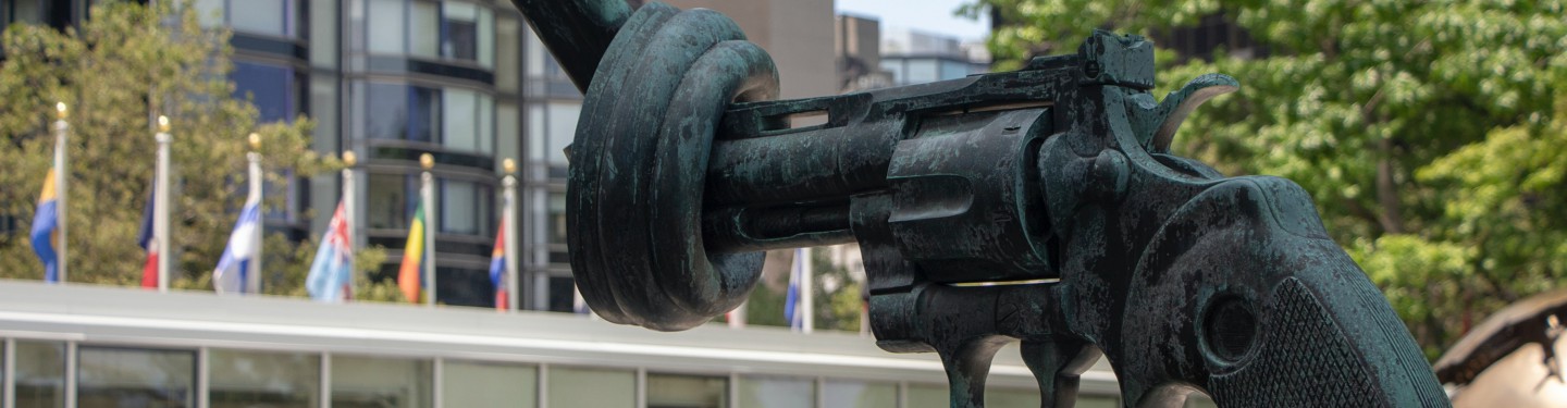 Twisted Gun in front of UN HQ