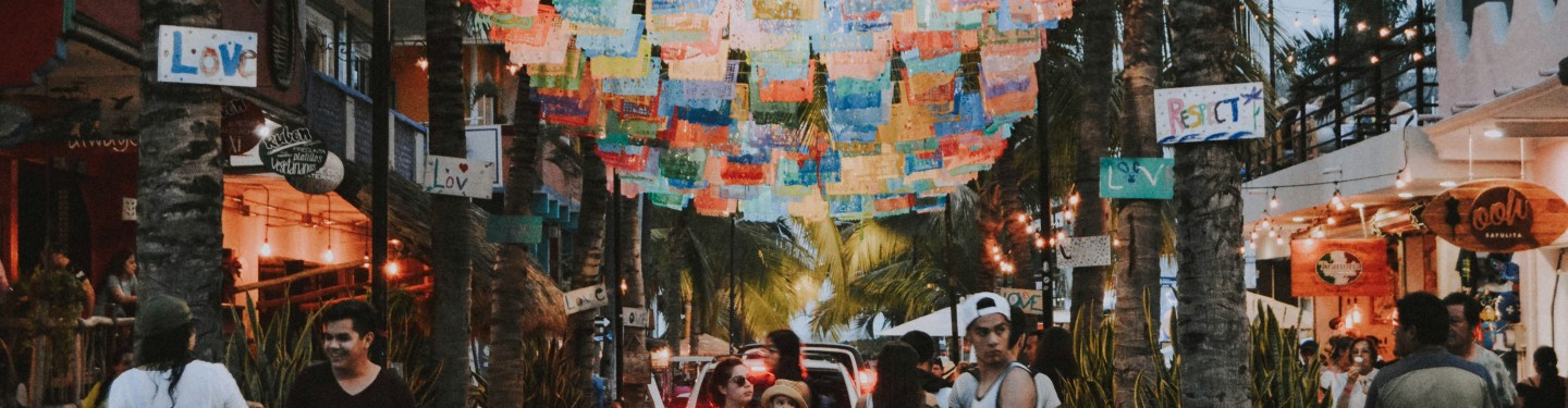 Photo of people walking on a street