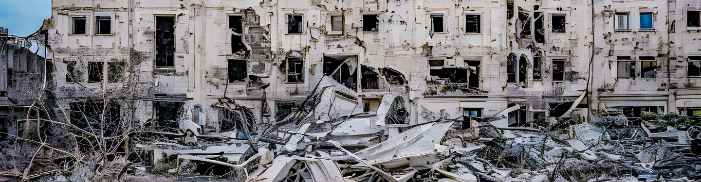 Destroyed building in Ukraine