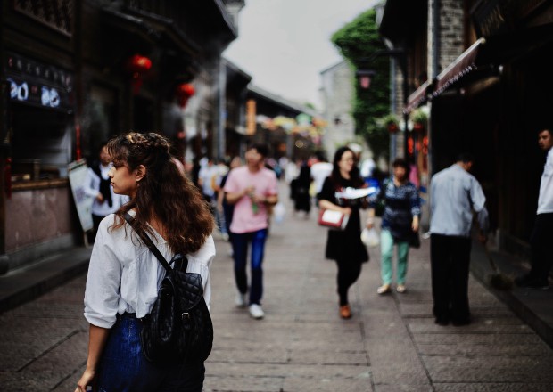 woman on a street