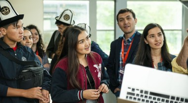 Young group of people discussing