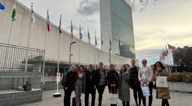 GPPAC NEA delegation standing in front of the UN HQ