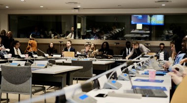 inside a conference room at the UN