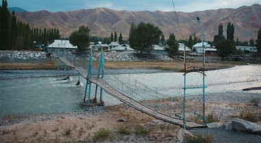 Photo of a bridge in Kyrgyzstan 