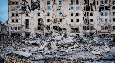 Destroyed building in Ukraine